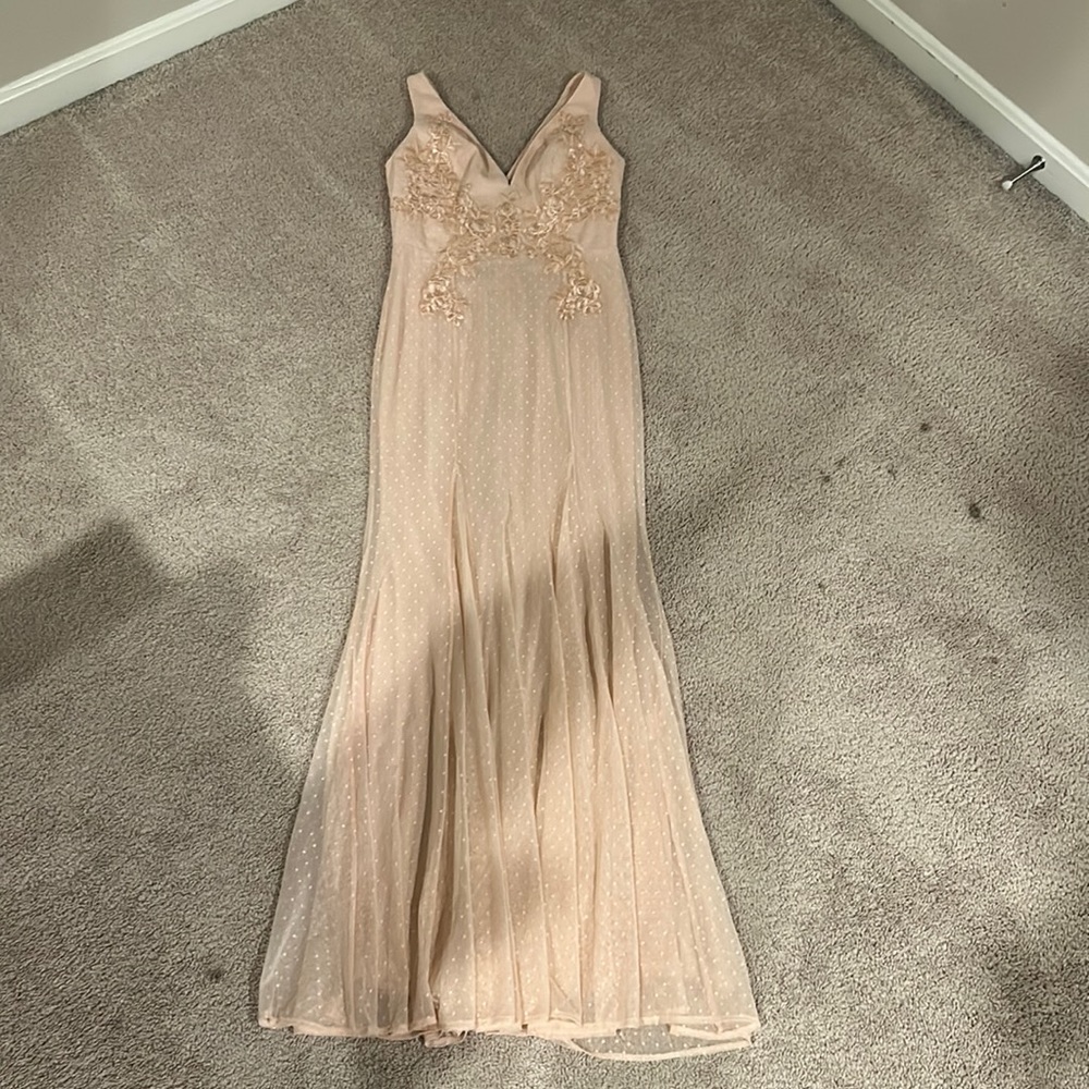 Pink Maxi Dress with Floral Detail